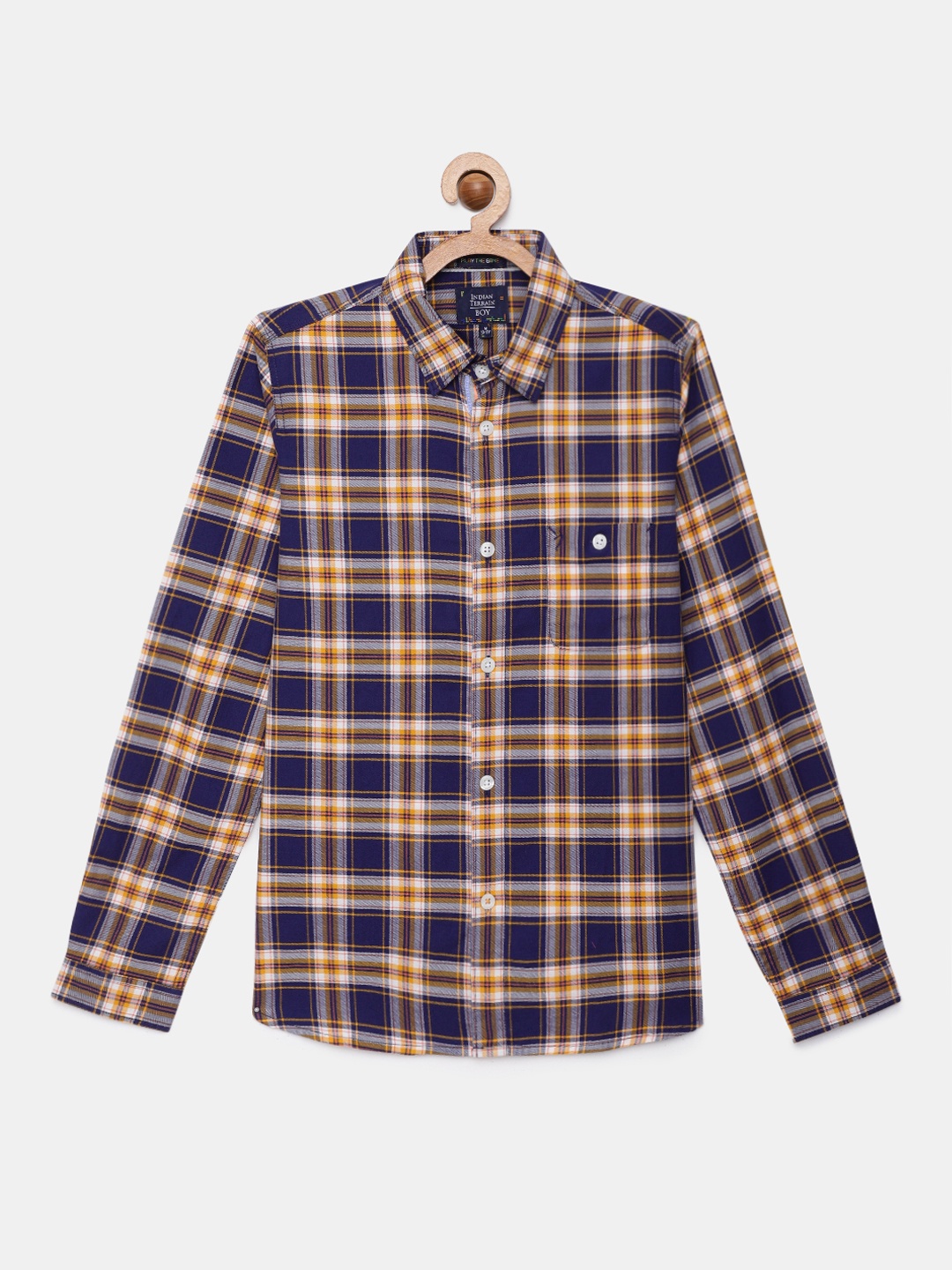 Indian Terrain Boys Navy Blue & Beige Regular Fit Checked Pure Cotton Casual Shirt
Indian Terrain Boys Navy Blue & Beige Regular Fit Checked Pure Cotton Casual Shirt