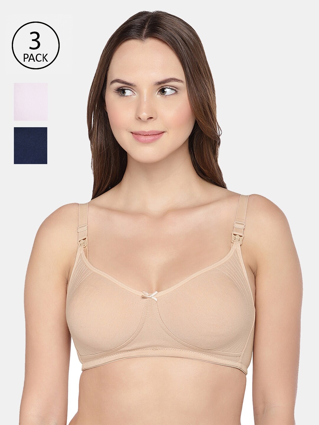 Inner Sense Pack Of 3 Non-Wired Organic Cotton Antimicrobial Maternity Bras IMB005A_5B_5E, Pink
Inner Sense Pack Of 3 Non-Wired Organic Cotton Antimicrobial Maternity Bras IMB005A_5B_5E, Pink