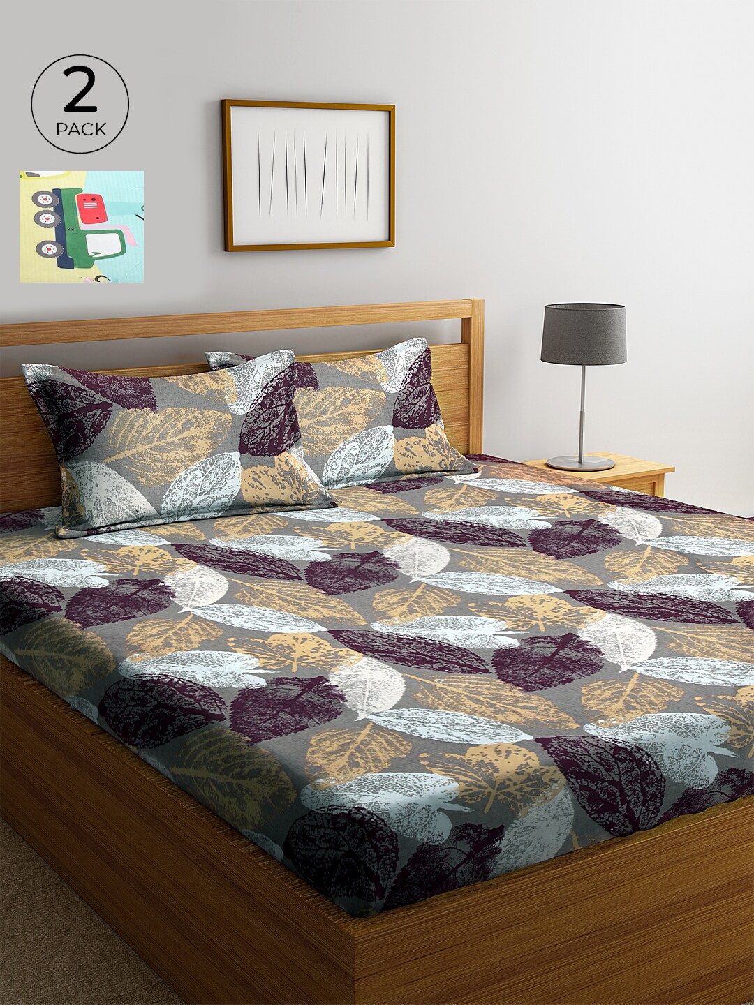KLOTTHE Multicoloured Conversational Cotton 2 King Bedsheet with 4 Pillow Covers, Multi
KLOTTHE Multicoloured Conversational Cotton 2 King Bedsheet with 4 Pillow Covers, Multi