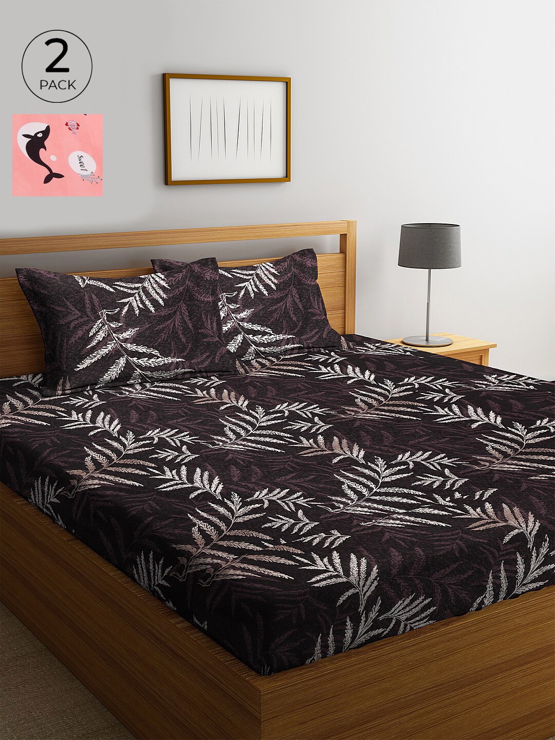 KLOTTHE Pink & Blue Conversational 210 TC Cotton 2 King Bedsheet with 4 Pillow Covers
KLOTTHE Pink & Blue Conversational 210 TC Cotton 2 King Bedsheet with 4 Pillow Covers