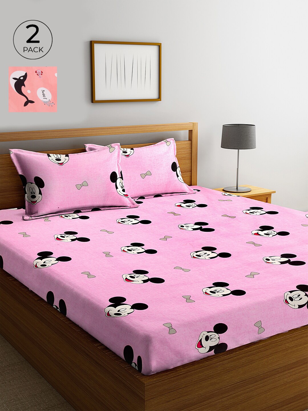 KLOTTHE Pink & White Cartoon Characters 210 TC Cotton 2 King Bedsheet with 4 Pillow Covers
KLOTTHE Pink & White Cartoon Characters 210 TC Cotton 2 King Bedsheet with 4 Pillow Covers