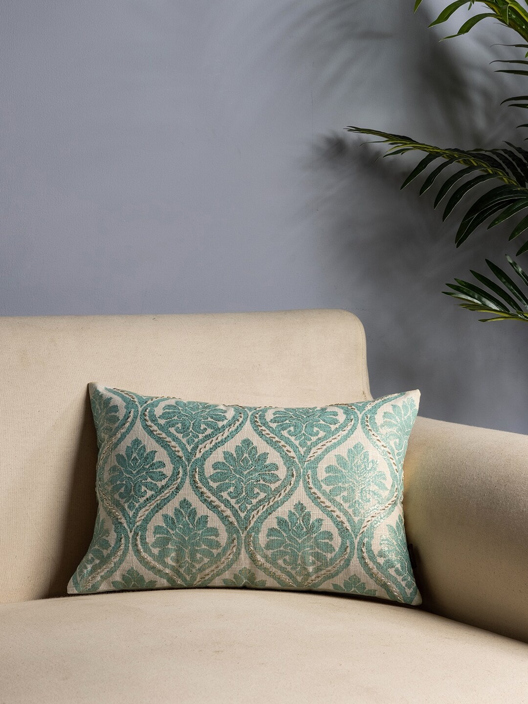 Pure Home and Living Cream-Coloured & Blue Single Ethnic Motifs Rectangle Cushion Cover
Pure Home and Living Cream-Coloured & Blue Single Ethnic Motifs Rectangle Cushion Cover