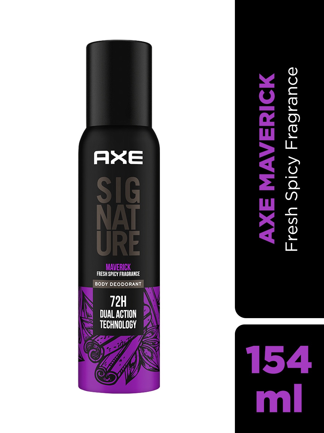 Axe Signature Maverick Long Lasting No Gas Deodorant Bodyspray Perfume For Men 154 ml, Black
Axe Signature Maverick Long Lasting No Gas Deodorant Bodyspray Perfume For Men 154 ml, Black