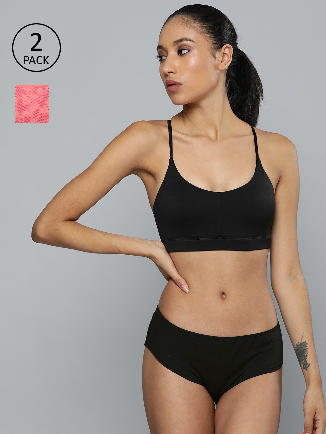 HRX By Hrithik Roshan Women Solid & Printed Antimicrobial Lifestyle Briefs Pack of 2, Peach
HRX By Hrithik Roshan Women Solid & Printed Antimicrobial Lifestyle Briefs Pack of 2, Peach