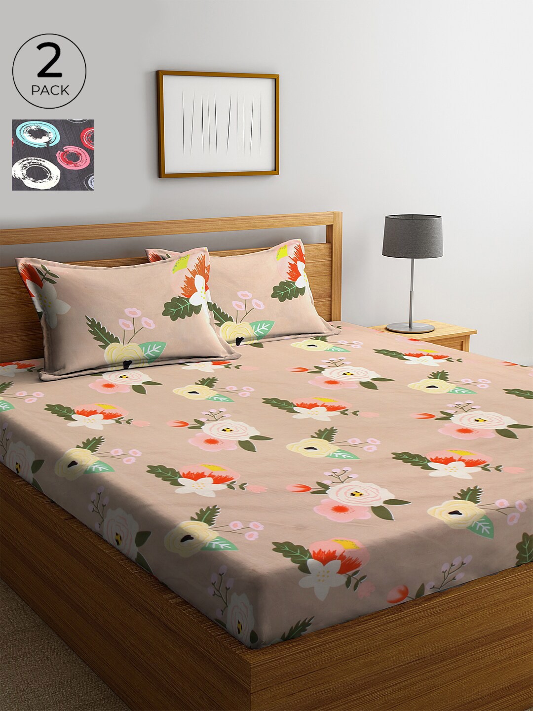 KLOTTHE Cream-Coloured & Yellow Floral 210 TC Cotton 2 King Bedsheet with 4 Pillow Covers
KLOTTHE Cream-Coloured & Yellow Floral 210 TC Cotton 2 King Bedsheet with 4 Pillow Covers