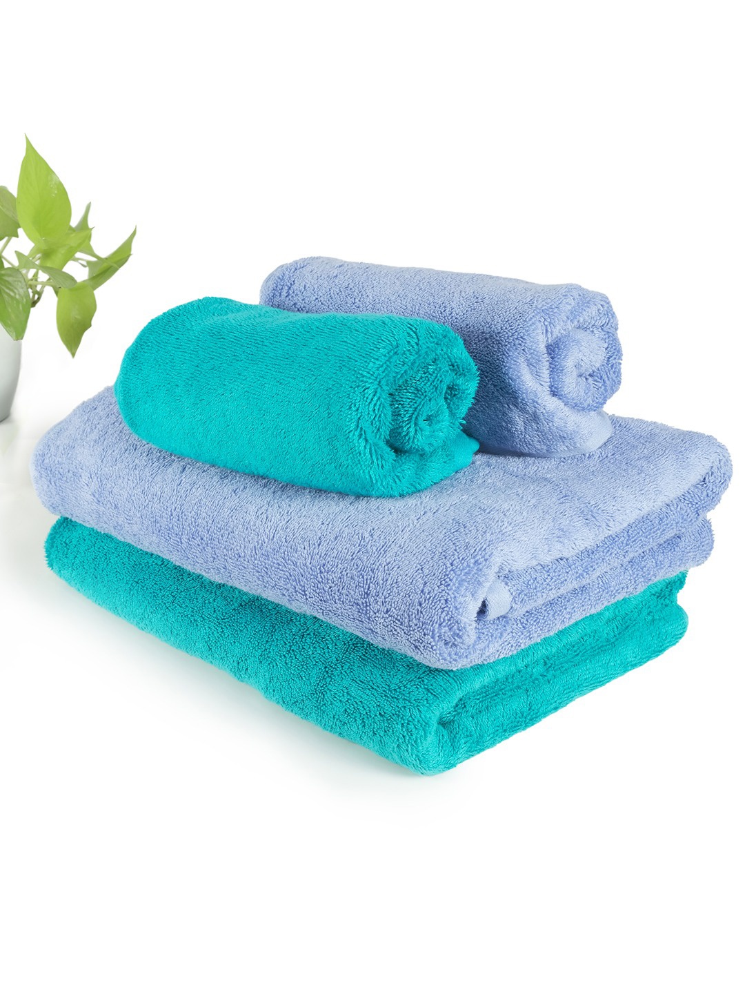 HEELIUM Pack of 4 Bamboo Super Soft & Quick Absorbent 2 Bath & 2 Hand 600 GSM Towel Set, Green
HEELIUM Pack of 4 Bamboo Super Soft & Quick Absorbent 2 Bath & 2 Hand 600 GSM Towel Set, Green