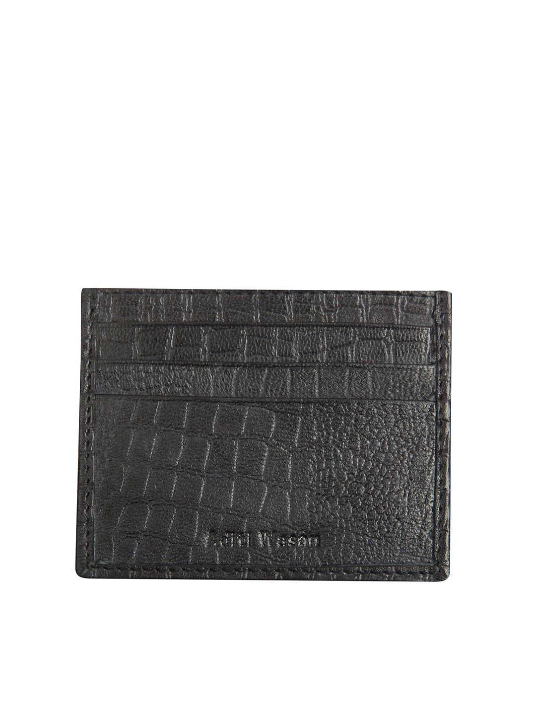 Aditi Wasan Men Black Textured Leather Card Holder