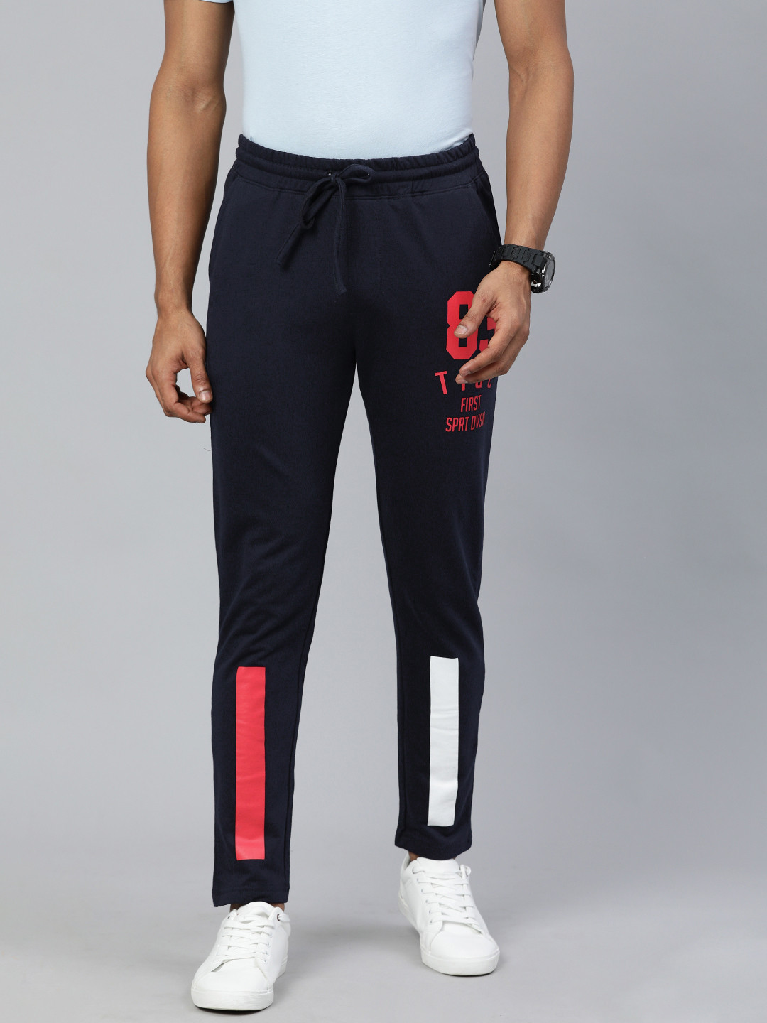 The Indian Garage Co Men Navy Blue Solid Regular Fit Track Pants with Printed Details
The Indian Garage Co Men Navy Blue Solid Regular Fit Track Pants with Printed Details