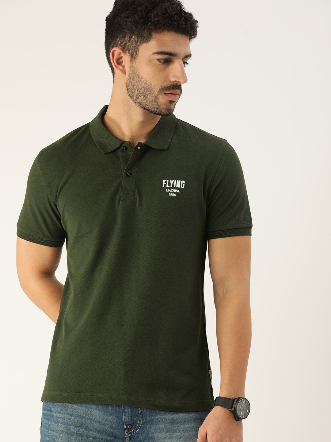 Flying Machine Men Olive Green White Brand Logo Print Detail Pure Cotton T-shirt
Flying Machine Men Olive Green White Brand Logo Print Detail Pure Cotton T-shirt