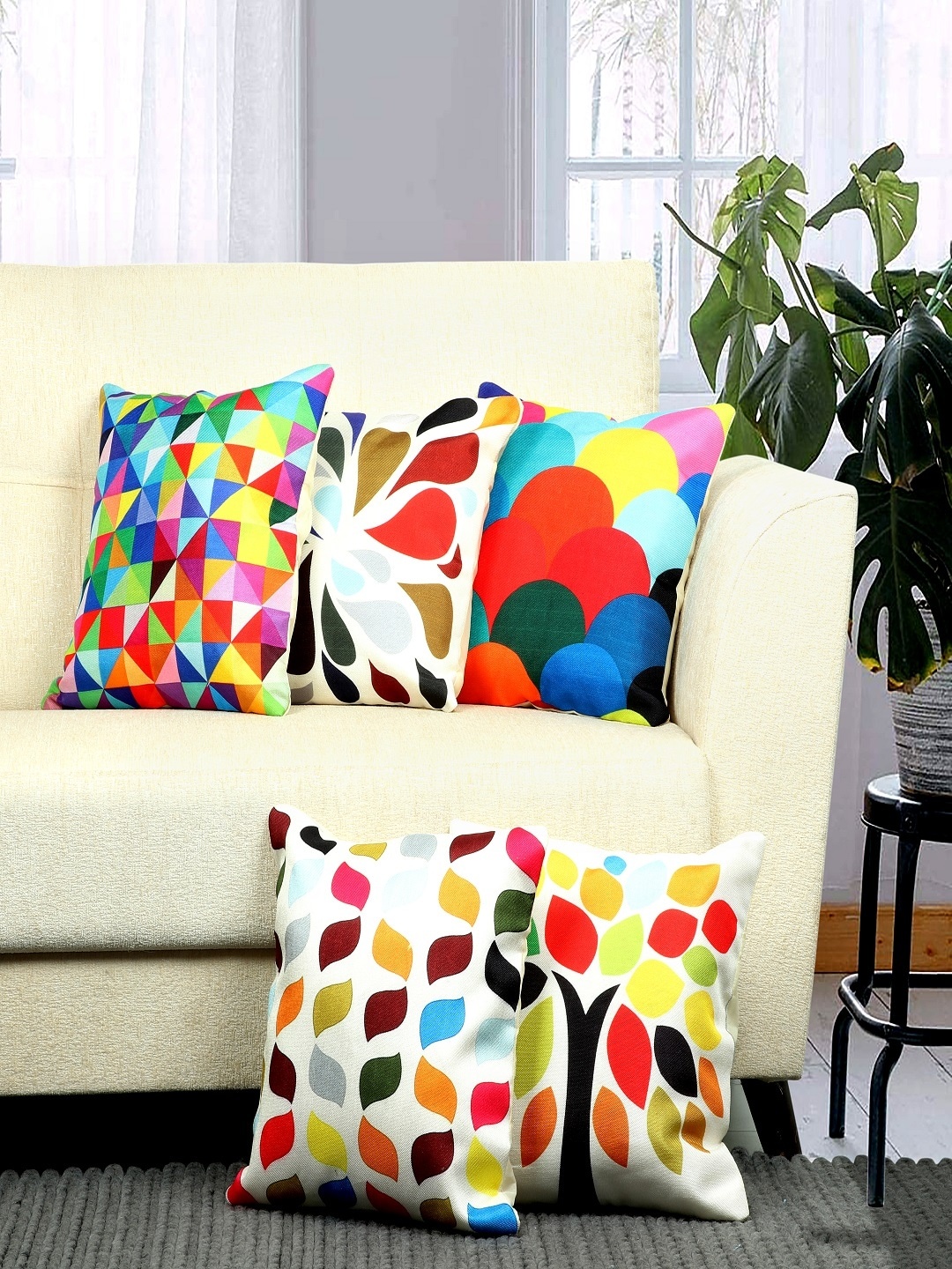 BELLA TRUE Unisex Multicoloured Set of 5 Geometric Square Cushion Covers, Multi
BELLA TRUE Unisex Multicoloured Set of 5 Geometric Square Cushion Covers, Multi