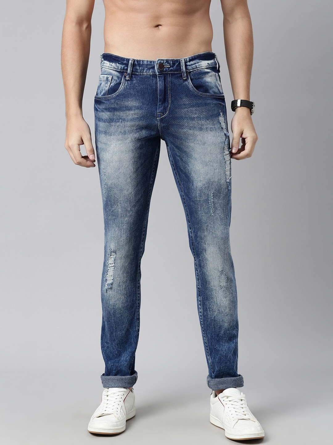 HERE&NOW Men Blue Skinny Fit Highly Distressed Heavy Fade Stretchable Jeans
HERE&NOW Men Blue Skinny Fit Highly Distressed Heavy Fade Stretchable Jeans
