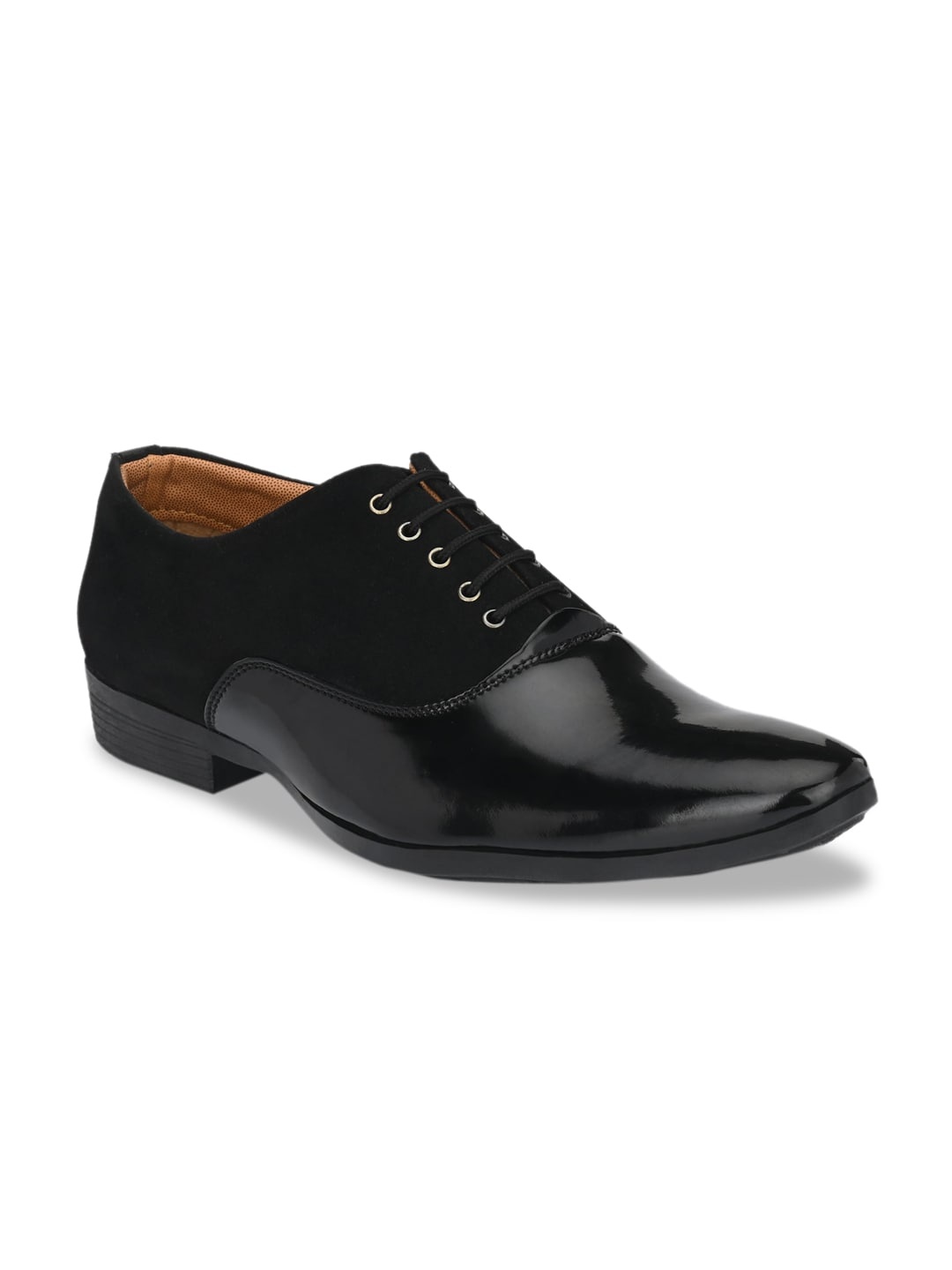 BUCIK Men Black Solid Formal Oxfords