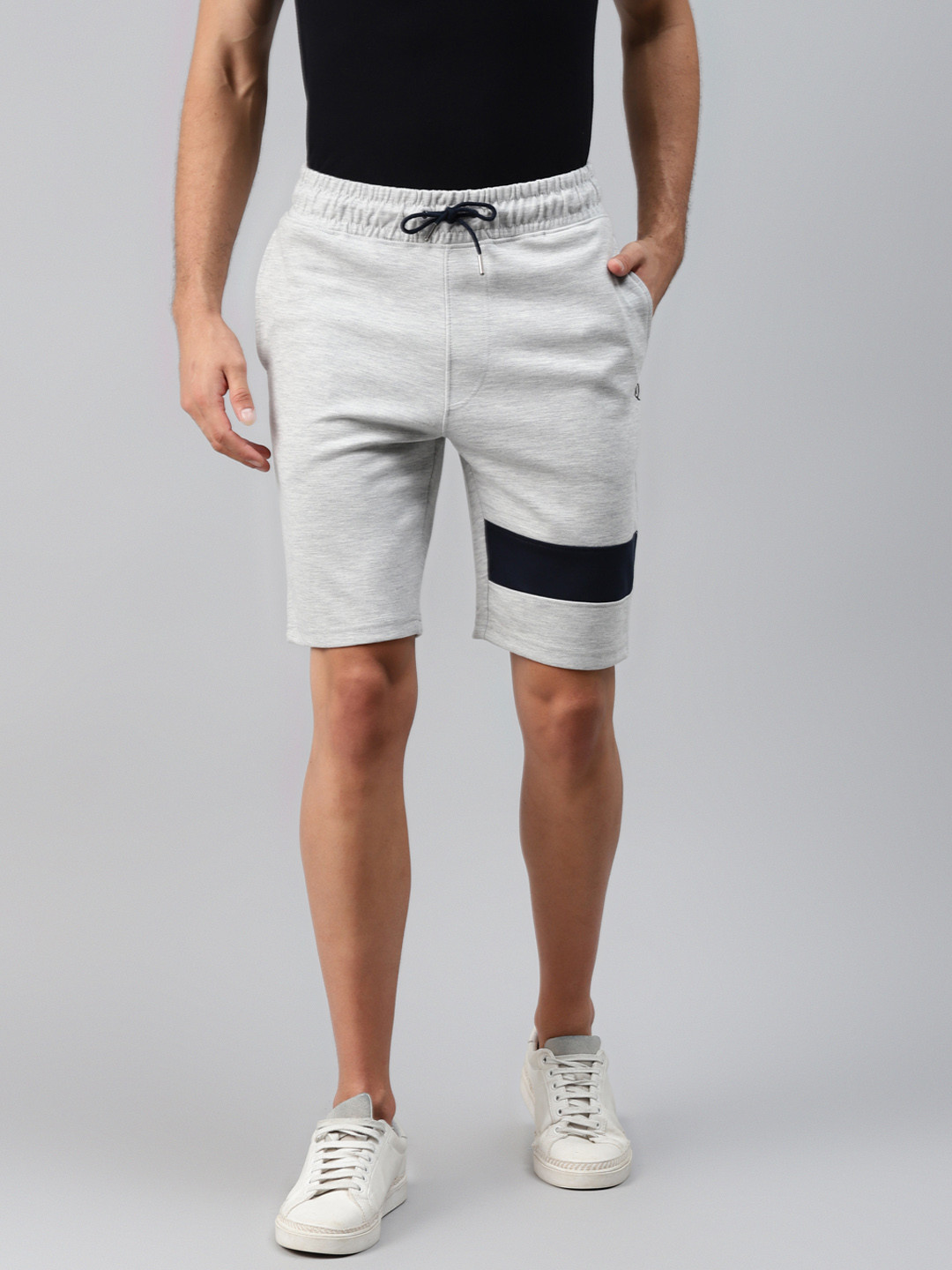 ManQ CASUAL Men Grey Melange & Black Colourblocked Slim Fit Cotton Training Sports Shorts
ManQ CASUAL Men Grey Melange & Black Colourblocked Slim Fit Cotton Training Sports Shorts