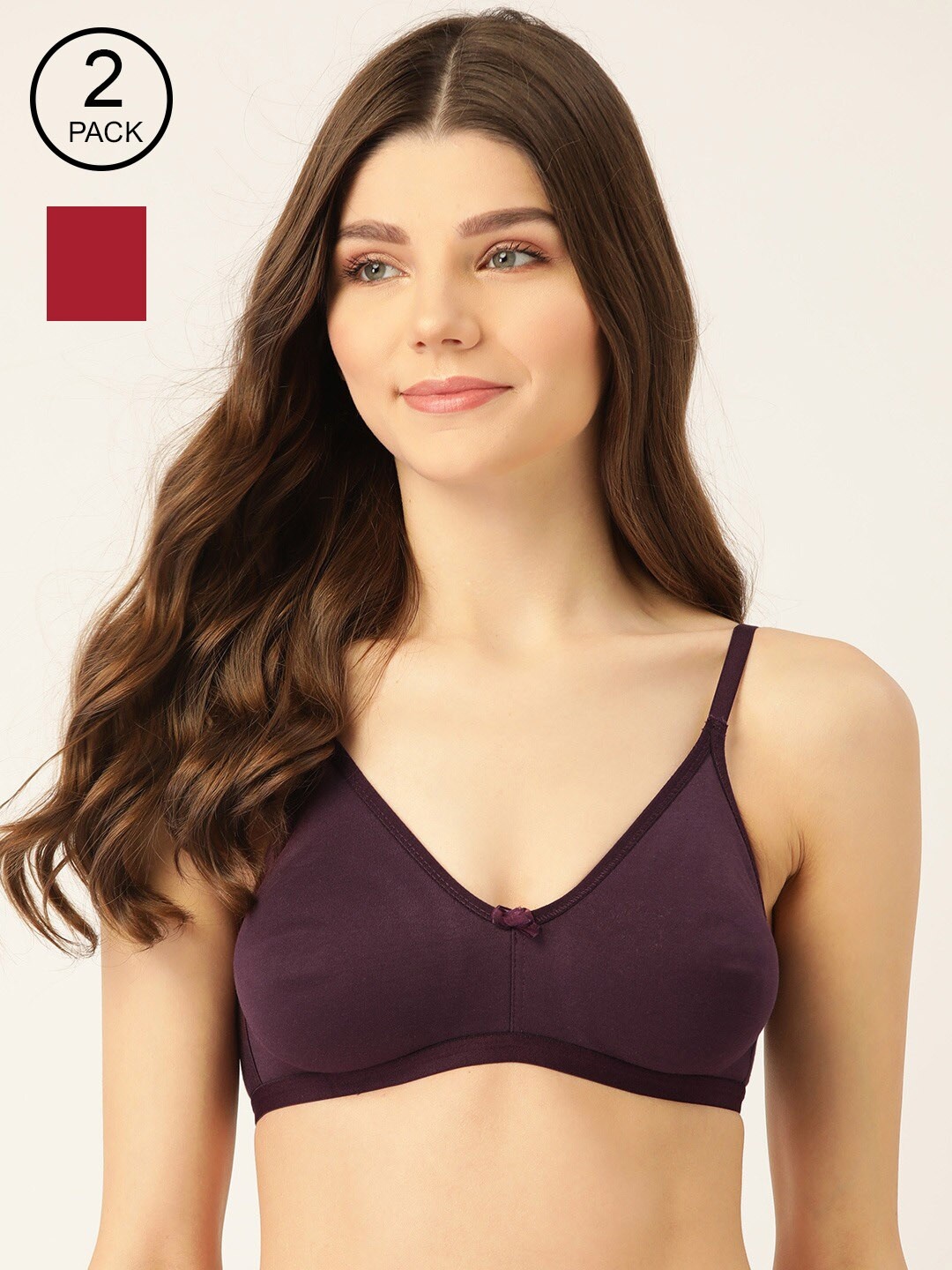 Lady Lyka Pack of 2 Maroon & Purple Solid Non-Wired Non Padded T-shirt Bra LIBERTY-01
Lady Lyka Pack of 2 Maroon & Purple Solid Non-Wired Non Padded T-shirt Bra LIBERTY-01