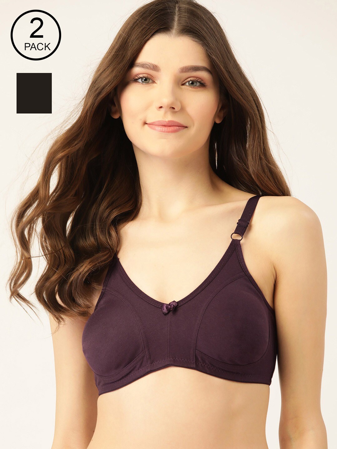 Lady Lyka Pack Of 2 Solid Non-Wired Non Padded T-shirt Bras LIBERTY-04-BLK-WHN, Black
Lady Lyka Pack Of 2 Solid Non-Wired Non Padded T-shirt Bras LIBERTY-04-BLK-WHN, Black
