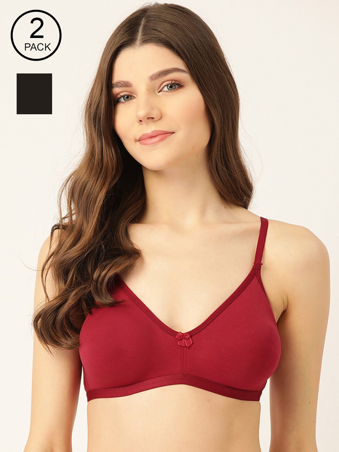 Lady Lyka Pack of 2 Black & Maroon Non-Wired Non Padded T-shirt Bra LIBERTY-01-BLK-MRN
Lady Lyka Pack of 2 Black & Maroon Non-Wired Non Padded T-shirt Bra LIBERTY-01-BLK-MRN