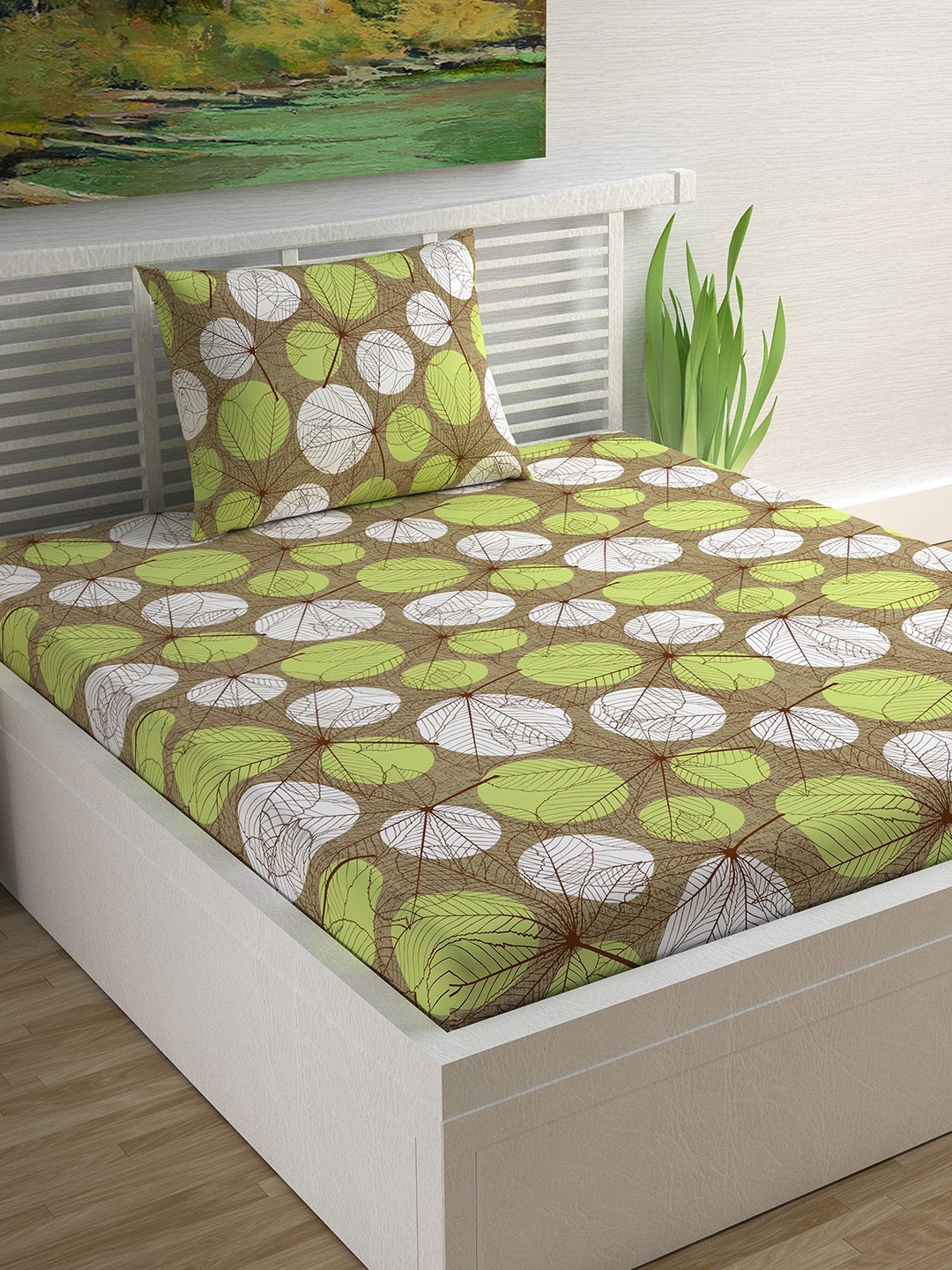 Divine Casa Green & White 120 TC Blend Cotton 1 Single Bedsheet with 1 Pillow Cover
Divine Casa Green & White 120 TC Blend Cotton 1 Single Bedsheet with 1 Pillow Cover