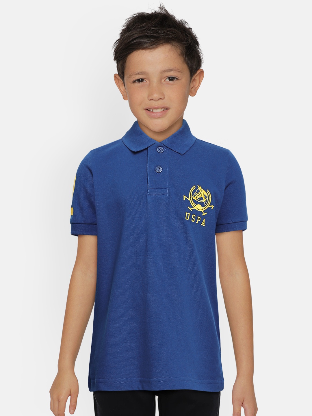 U.S. Polo Assn. Kids Boys Blue Brand Logo Embroidered Polo Collar Pure Cotton T-shirt
U.S. Polo Assn. Kids Boys Blue Brand Logo Embroidered Polo Collar Pure Cotton T-shirt
