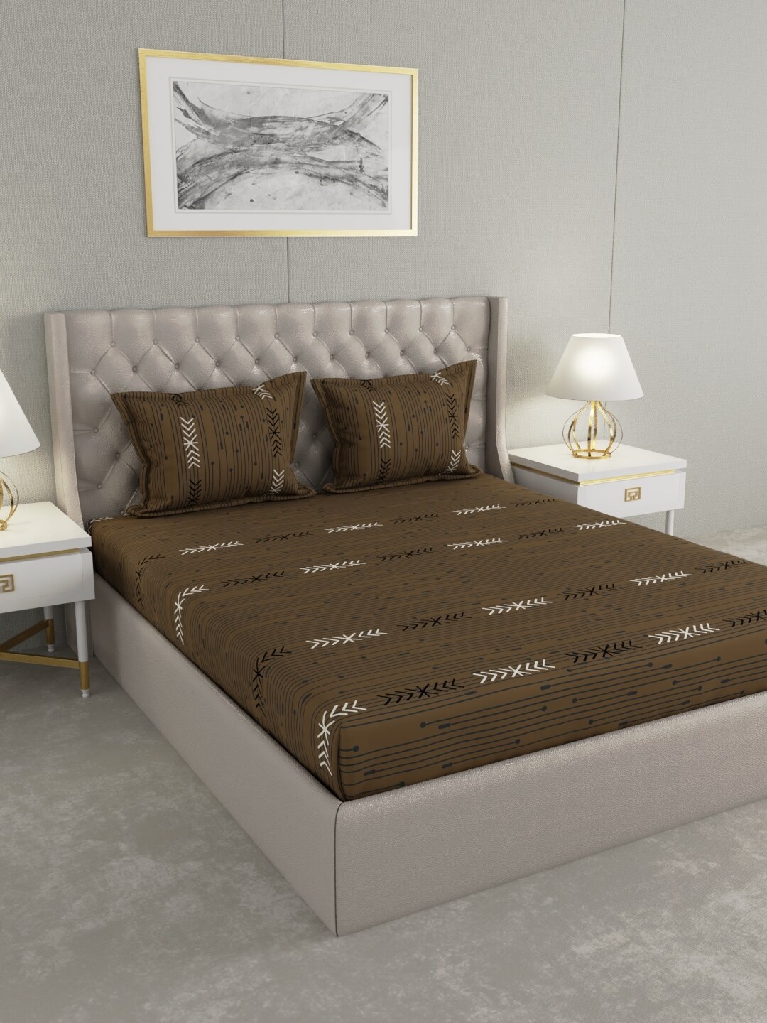 Raymond Home Brown & White Abstract 104 TC Cotton 1 Queen Bedsheet with 2 Pillow Covers
Raymond Home Brown & White Abstract 104 TC Cotton 1 Queen Bedsheet with 2 Pillow Covers