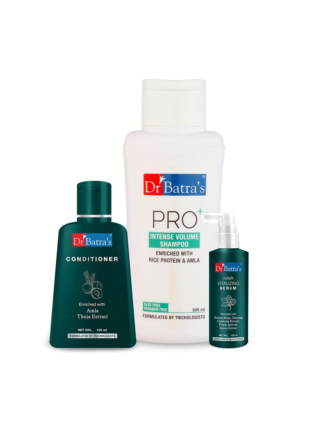 Dr. Batras Hair Serum 125ml + Conditioner 100ml + Pro+ Intense Volume Shampoo 500ml, Brown
Dr. Batras Hair Serum 125ml + Conditioner 100ml + Pro+ Intense Volume Shampoo 500ml, Brown