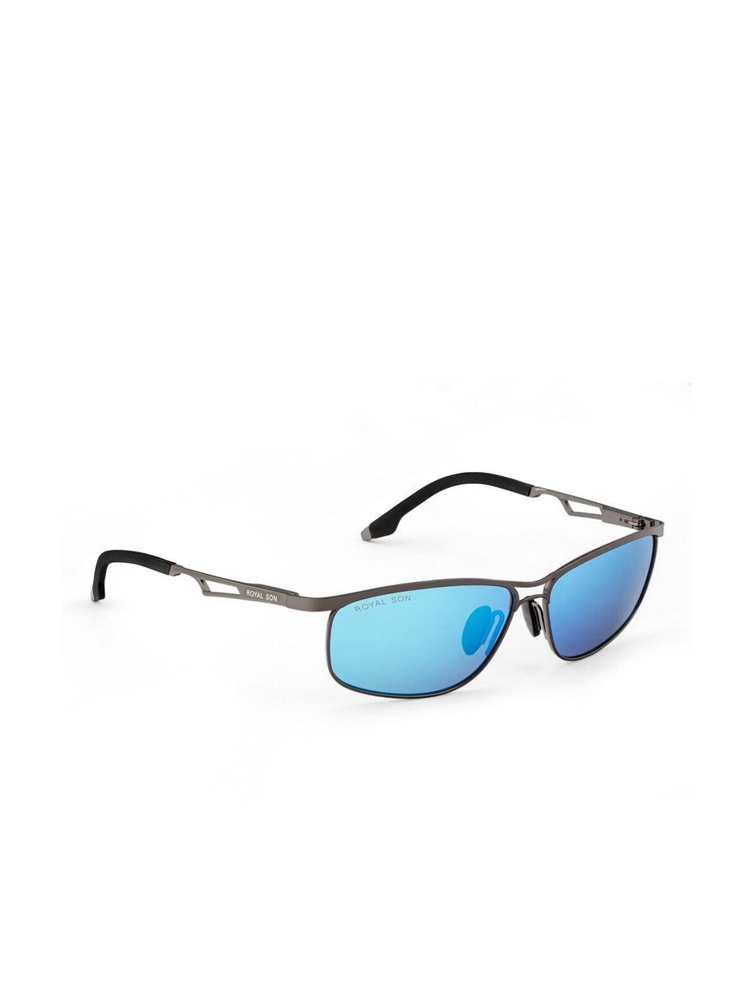 ROYAL SON Men Blue Lens & Gunmetal-Toned Rectangle Sunglasses UV Protection CHI00109-C3
ROYAL SON Men Blue Lens & Gunmetal-Toned Rectangle Sunglasses UV Protection CHI00109-C3
