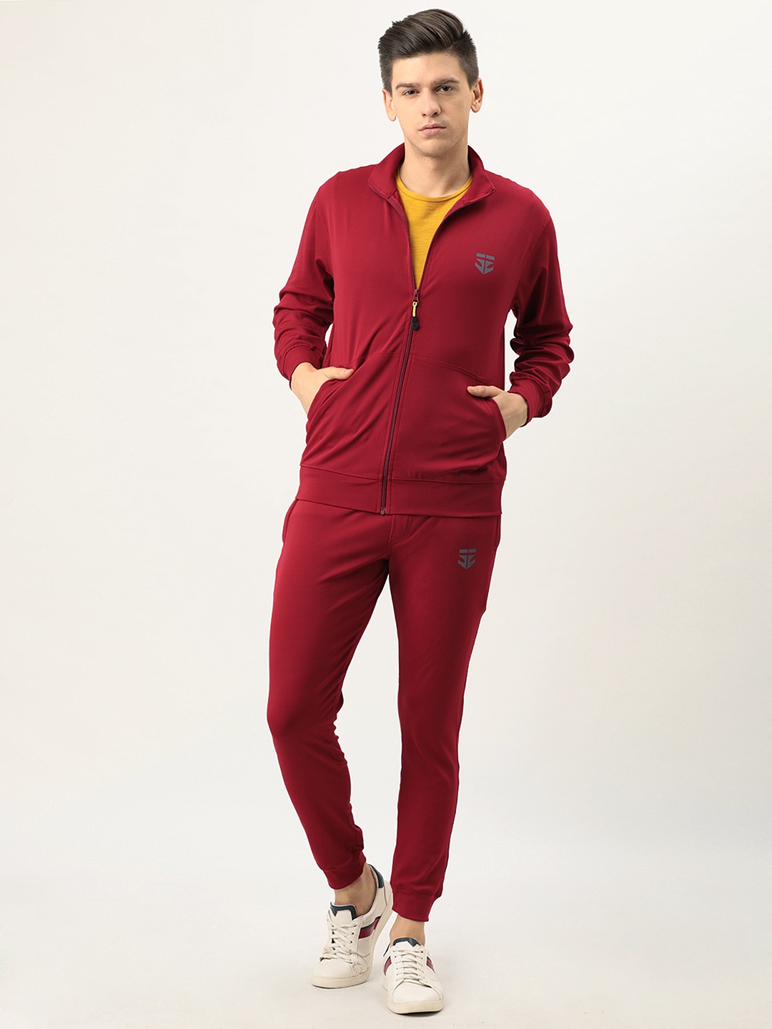 Sports52 wear Men Maroon Solid Tracksuit