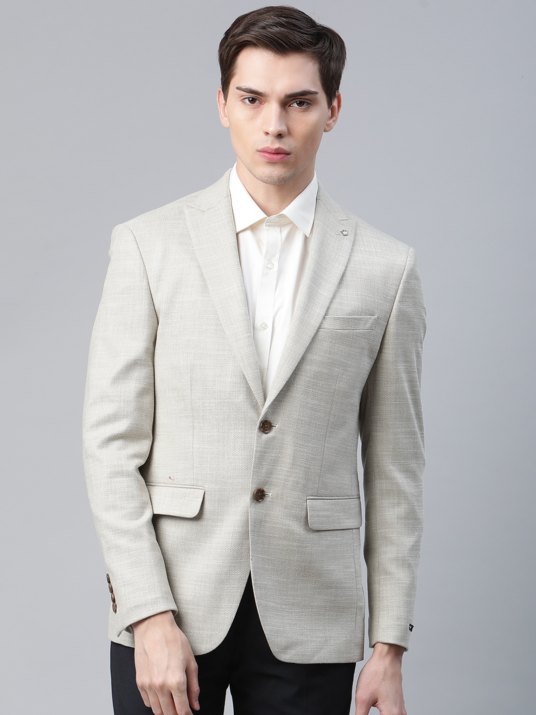 Louis Philippe Men Beige Slim Fit Solid Single-Breasted Formal Blazer
Louis Philippe Men Beige Slim Fit Solid Single-Breasted Formal Blazer