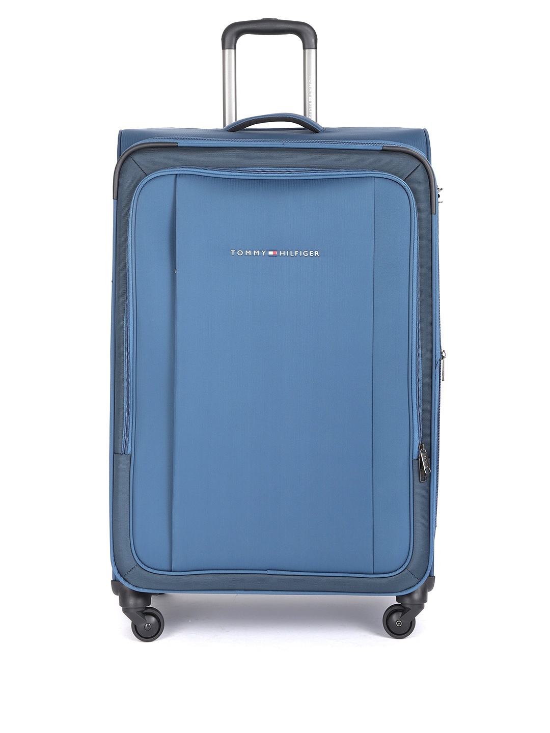Tommy Hilfiger Unisex Teal Blue Solid Soft 4 Wheels 360-Degree Rotation Large Trolley Bag
Tommy Hilfiger Unisex Teal Blue Solid Soft 4 Wheels 360-Degree Rotation Large Trolley Bag