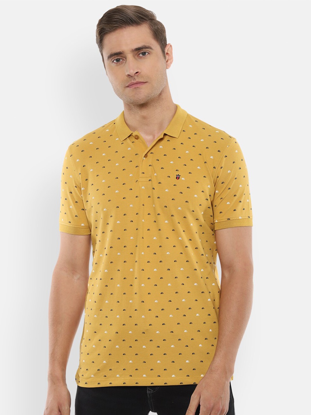 Louis Philippe Sport Men Yellow Pure Cotton Printed Polo Collar Pure Cotton T-shirt, Mustard
Louis Philippe Sport Men Yellow Pure Cotton Printed Polo Collar Pure Cotton T-shirt, Mustard