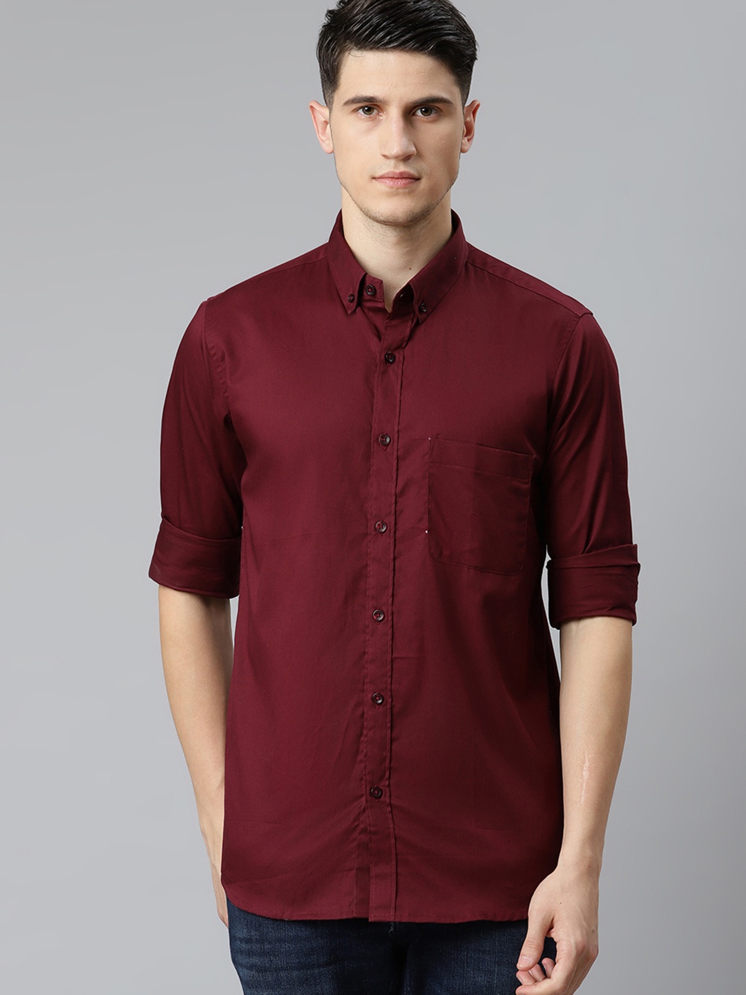 DENNISON Men Maroon Pure Cotton Slim Fit Water & Stain Repellent Casual Shirt
DENNISON Men Maroon Pure Cotton Slim Fit Water & Stain Repellent Casual Shirt