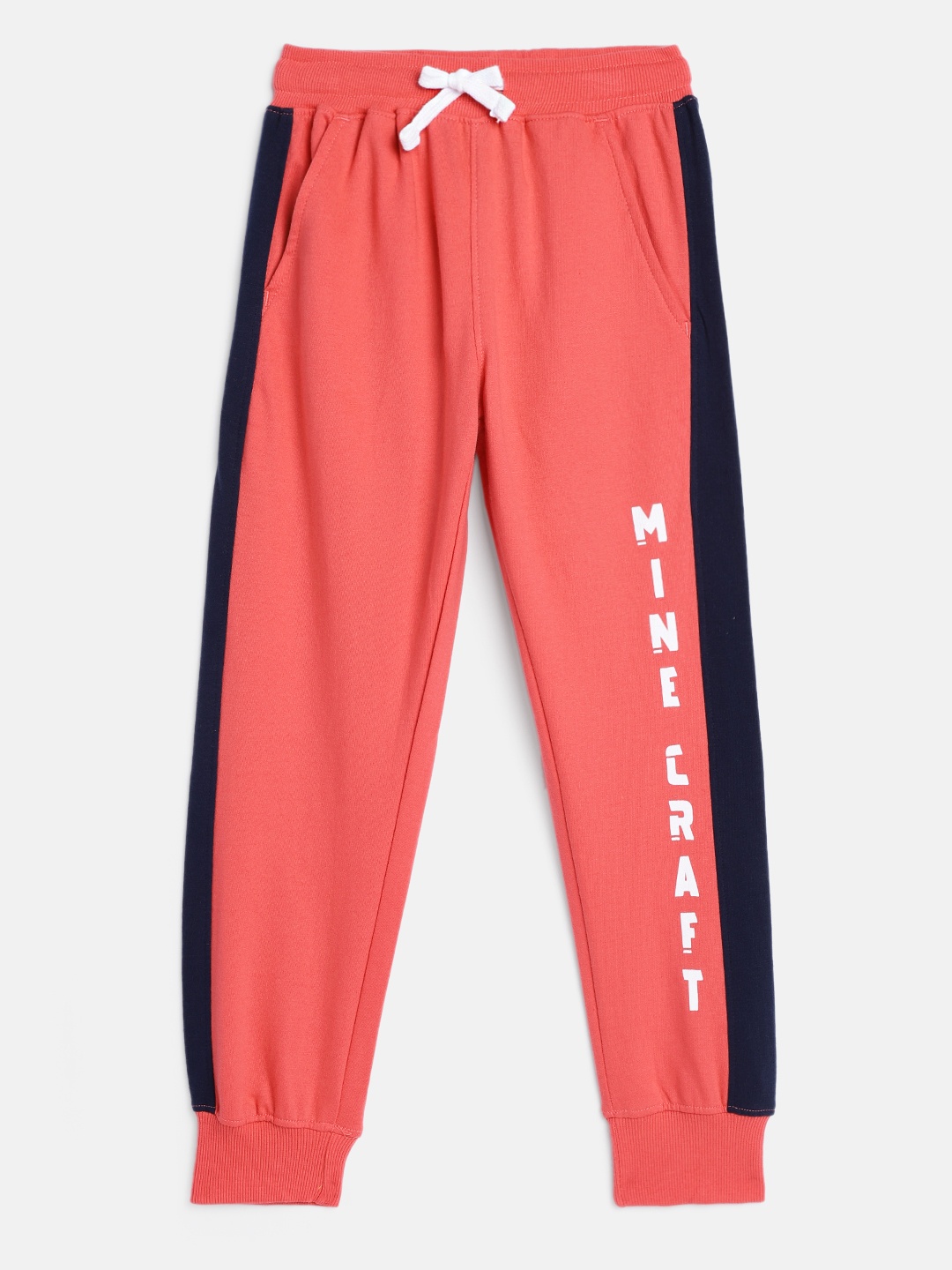 Miss & Chief Kids Red Solid Pure Cotton Joggers