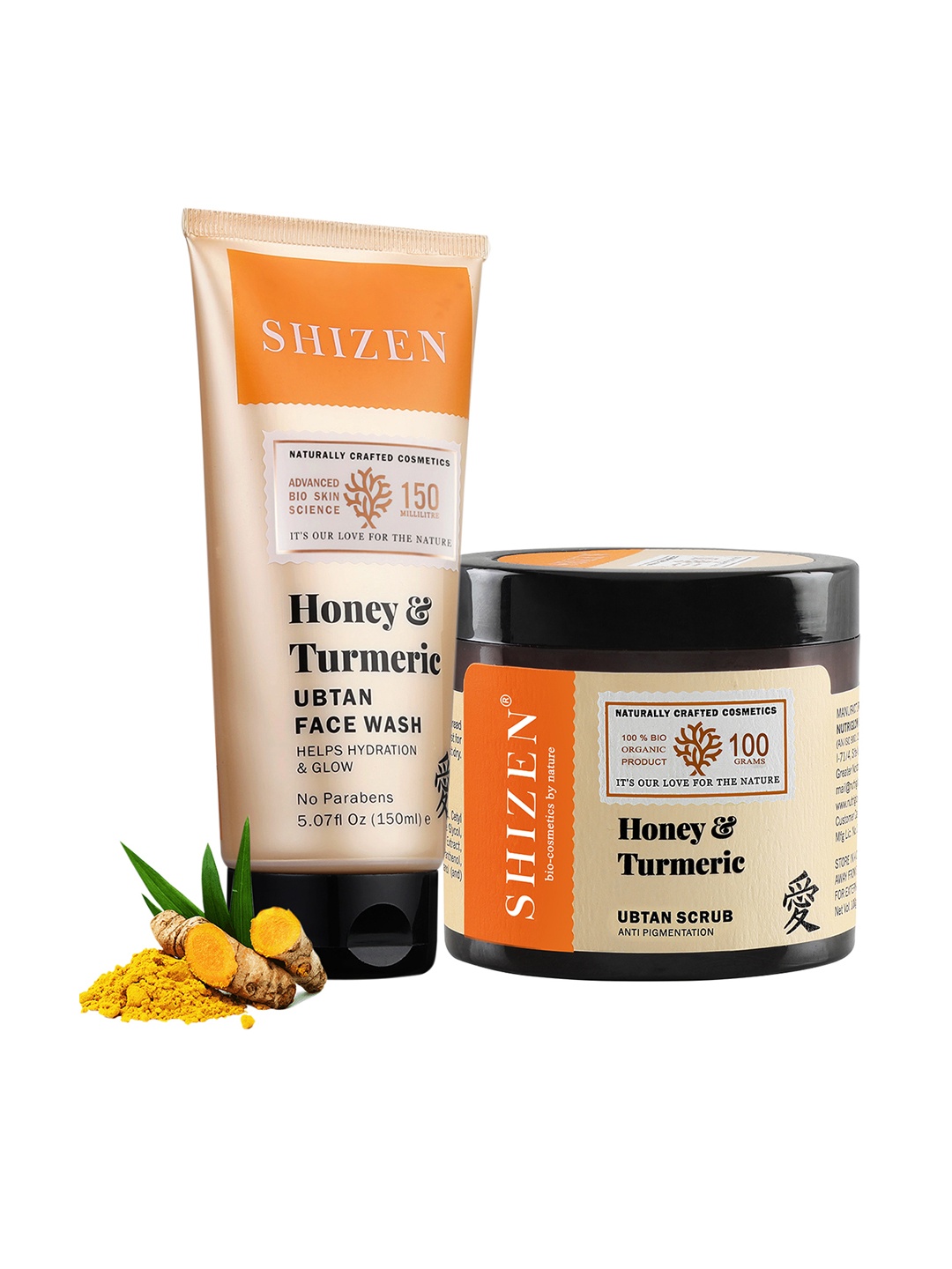 Shizen Set of Honey & Turmeric Ubtan Face Wash 150 ml & Ubtan Face Scrub 100 g, Yellow
Shizen Set of Honey & Turmeric Ubtan Face Wash 150 ml & Ubtan Face Scrub 100 g, Yellow
