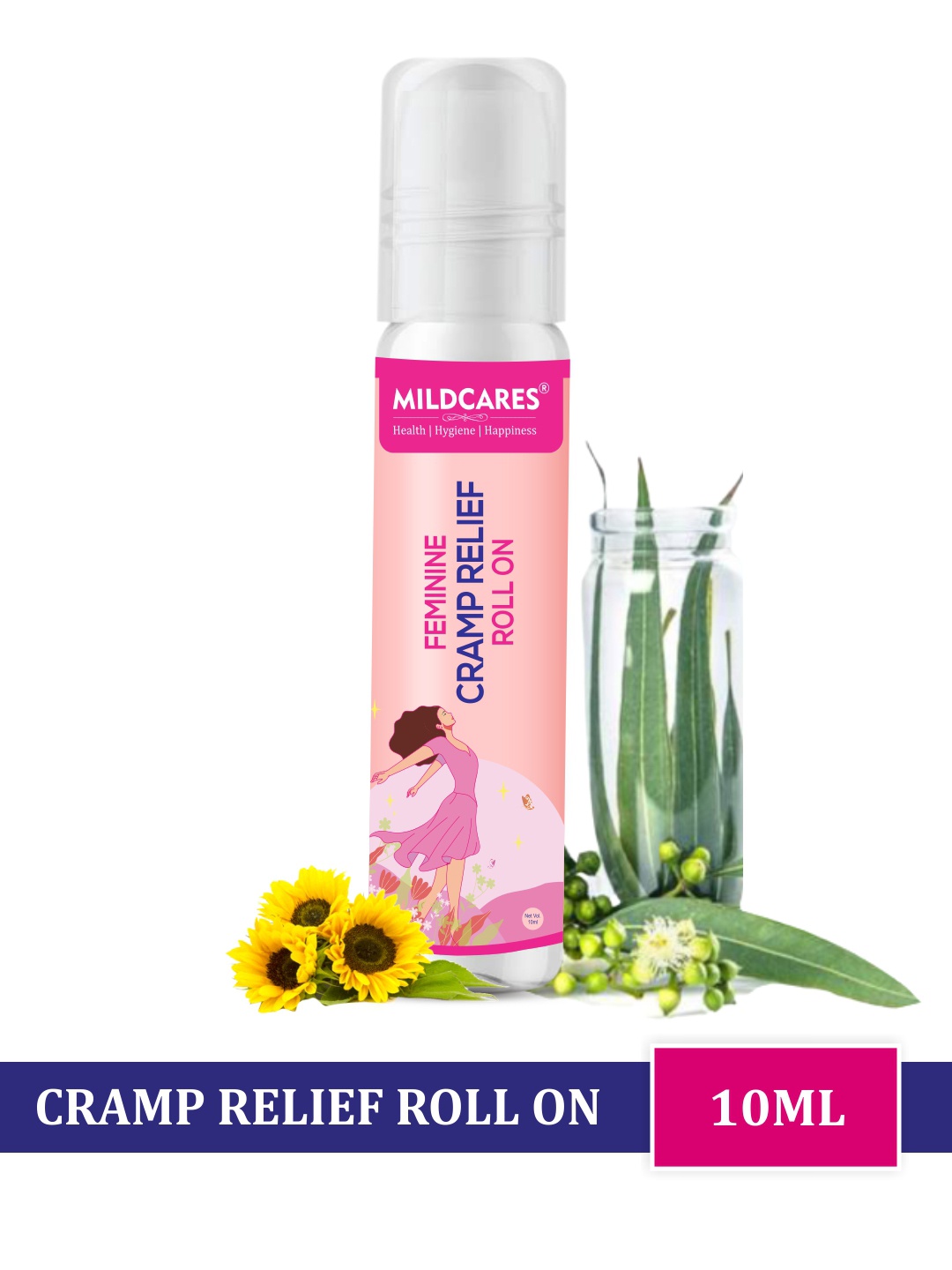 GYNOCUP Feminine Cramp Relief Roll On with Ayurveda Ingredients & Herbal Oils - 10 ml, Pink
GYNOCUP Feminine Cramp Relief Roll On with Ayurveda Ingredients & Herbal Oils - 10 ml, Pink