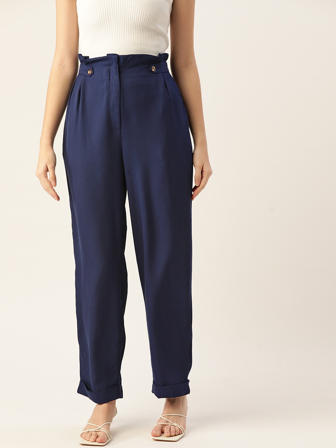 DressBerry Women Navy Blue Trousers