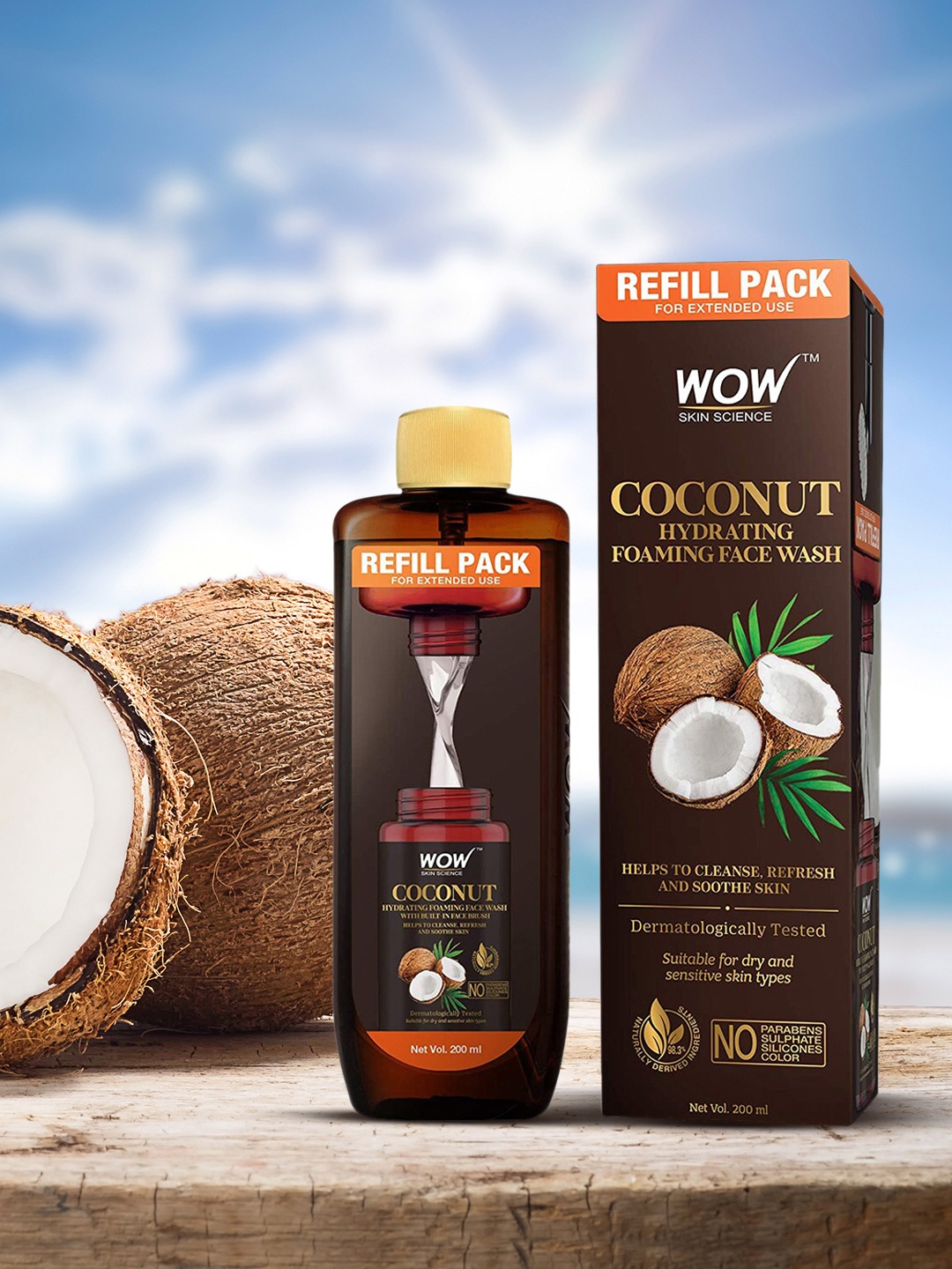 WOW SKIN SCIENCE Unisex Coconut Hydrating Foaming Face Wash Refill Pack 200 ml, Brown
WOW SKIN SCIENCE Unisex Coconut Hydrating Foaming Face Wash Refill Pack 200 ml, Brown