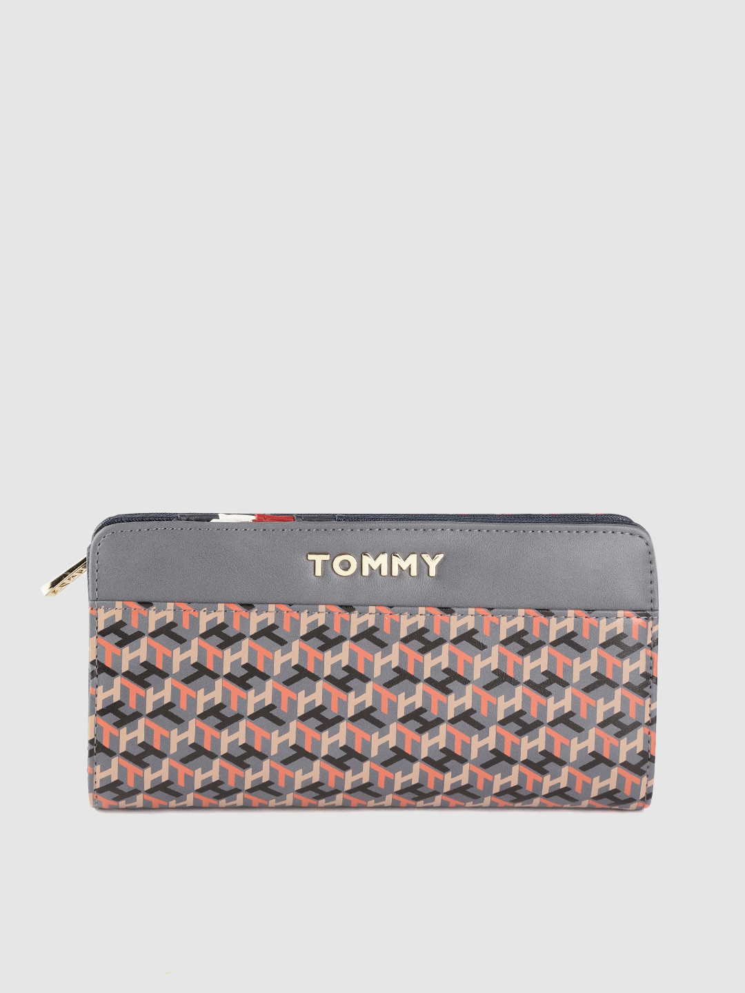 Tommy Hilfiger Women Grey & Beige Brand Logo Print Two Fold Wallet
Tommy Hilfiger Women Grey & Beige Brand Logo Print Two Fold Wallet