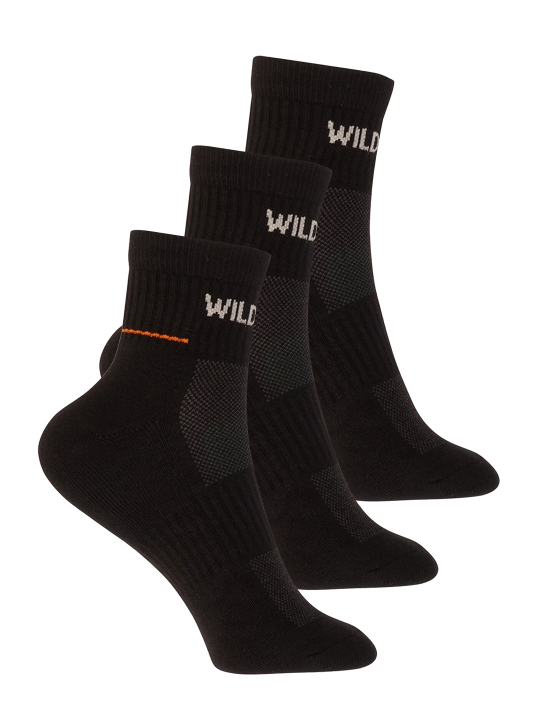 Wildcraft Adults Black & Grey Pack of 3 Colourblocked Above Ankle Socks