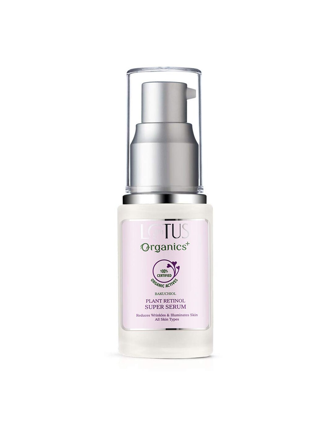 Lotus Organics Bakuchiol Plant Retinol Super Serum for Fine Lines & Wrinkles - 30ml, Pink
Lotus Organics Bakuchiol Plant Retinol Super Serum for Fine Lines & Wrinkles - 30ml, Pink