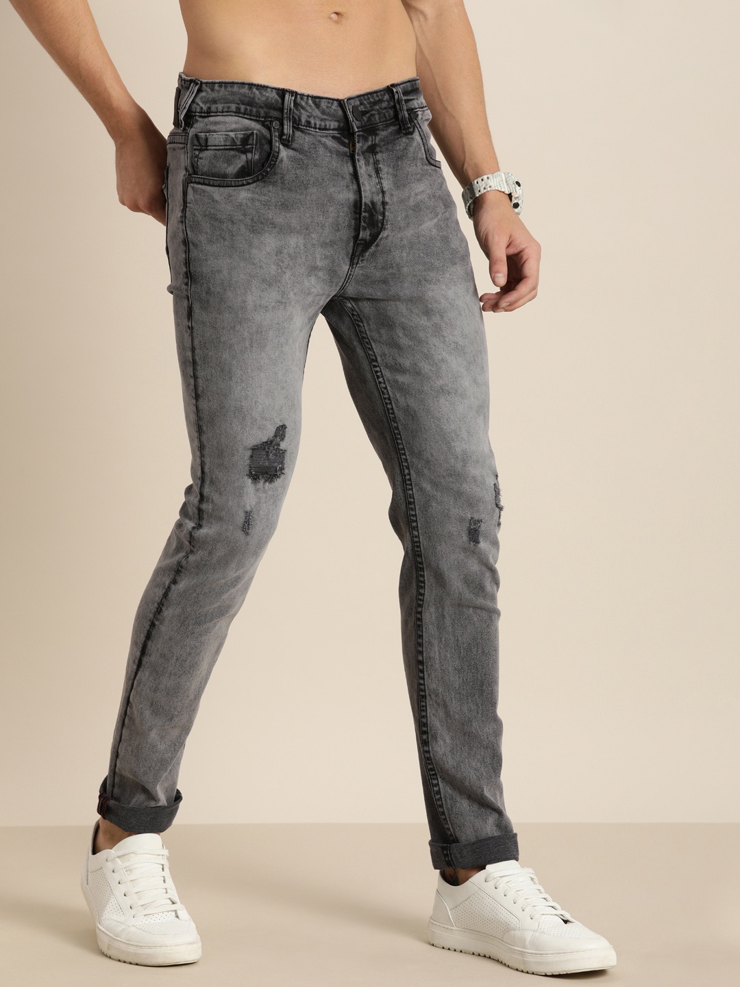 Moda Rapido Men Charcoal Grey Slim Mildly Distress Light Fade Acid Wash Stretchable Jeans
Moda Rapido Men Charcoal Grey Slim Mildly Distress Light Fade Acid Wash Stretchable Jeans