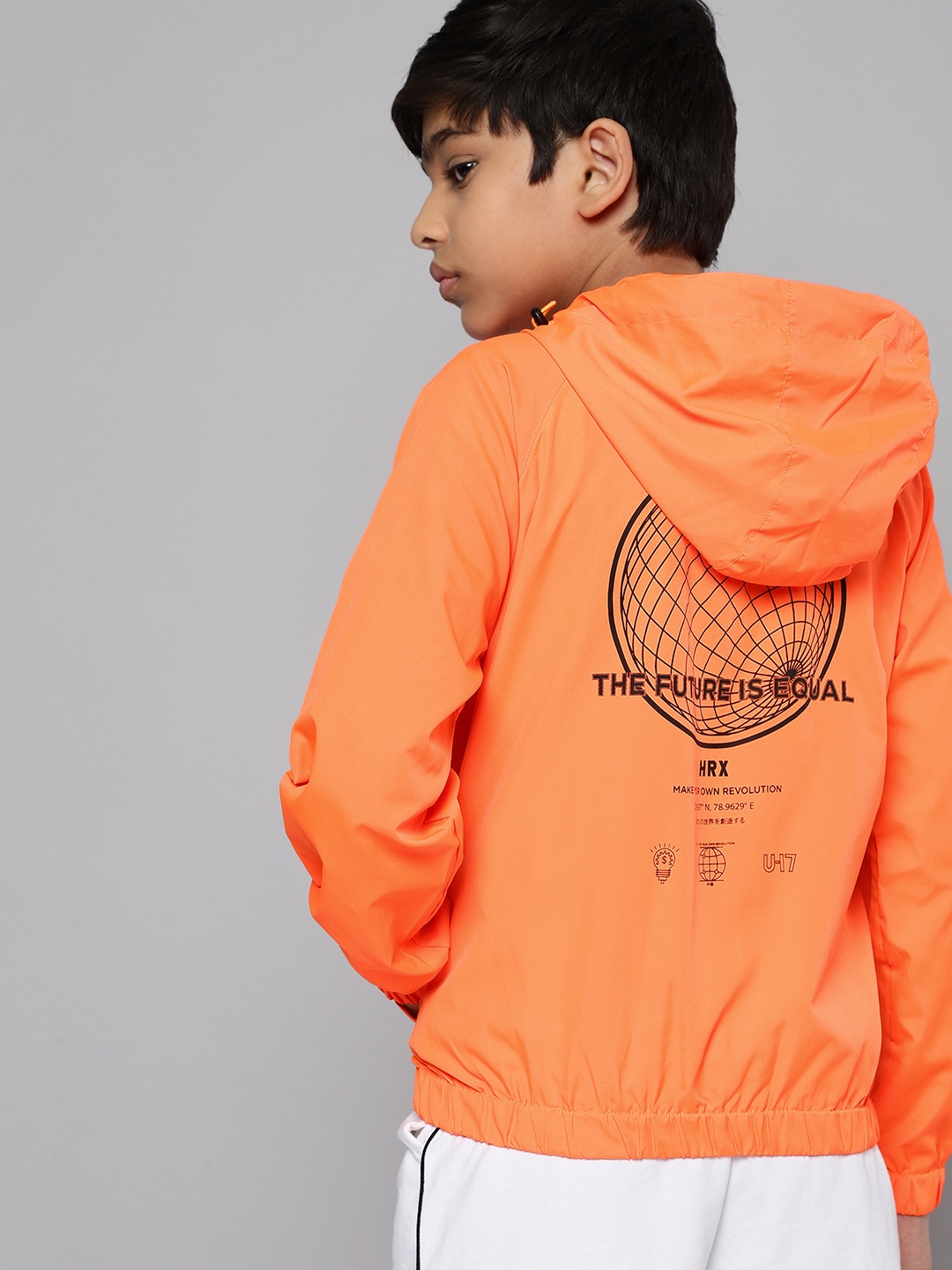 HRX By Hrithik Roshan U-17 Lifestyle Boys Neon Orange Rapid-Dry Hooded Bomber Jacket
HRX By Hrithik Roshan U-17 Lifestyle Boys Neon Orange Rapid-Dry Hooded Bomber Jacket