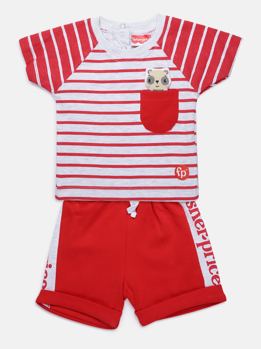 Fisher Price X Moms Love Infant Boys Red & White Striped Pure Cotton T-Shirt with Shorts
Fisher Price X Moms Love Infant Boys Red & White Striped Pure Cotton T-Shirt with Shorts