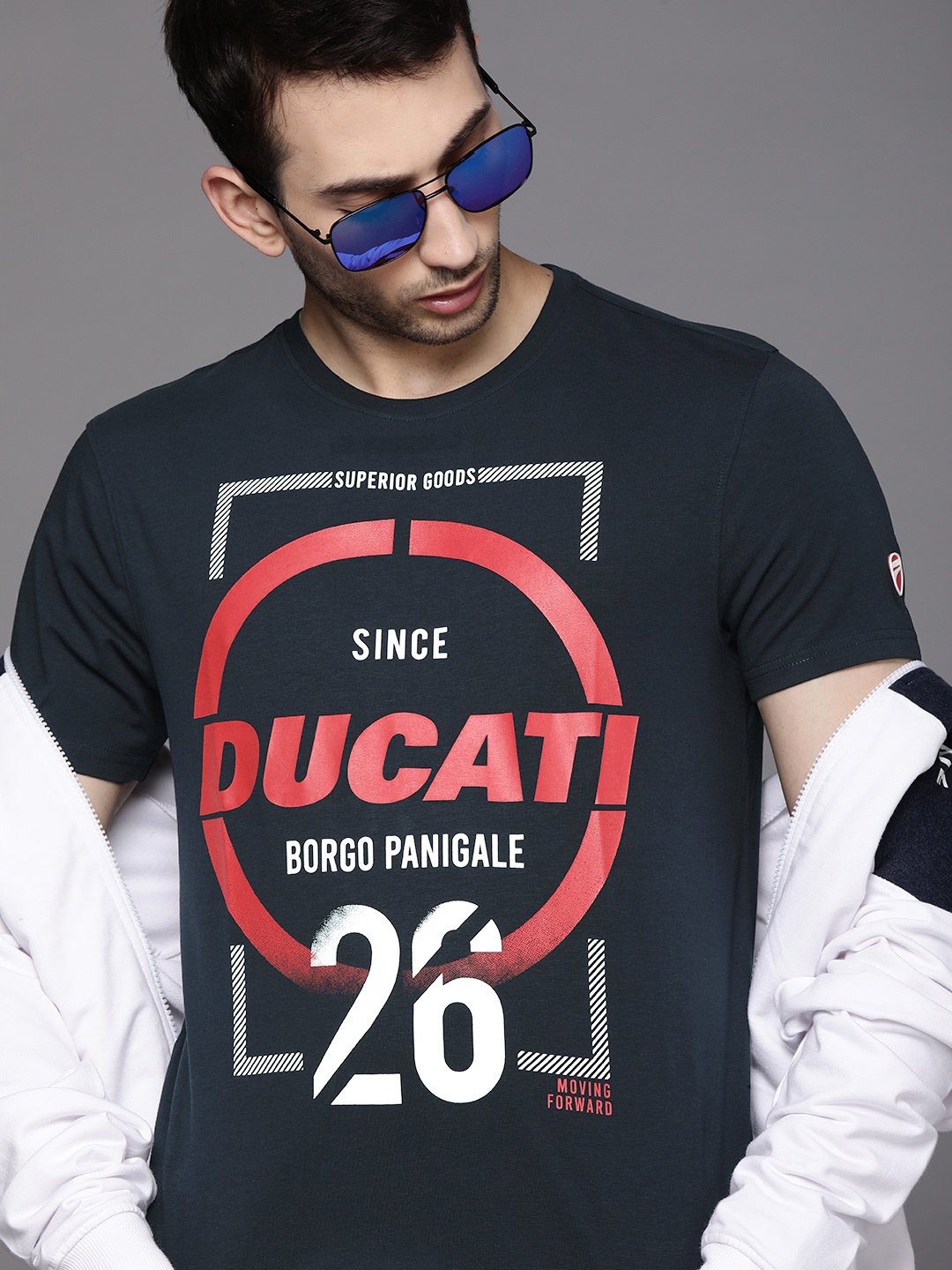 Ducati Men Blue & Red Printed T-shirt