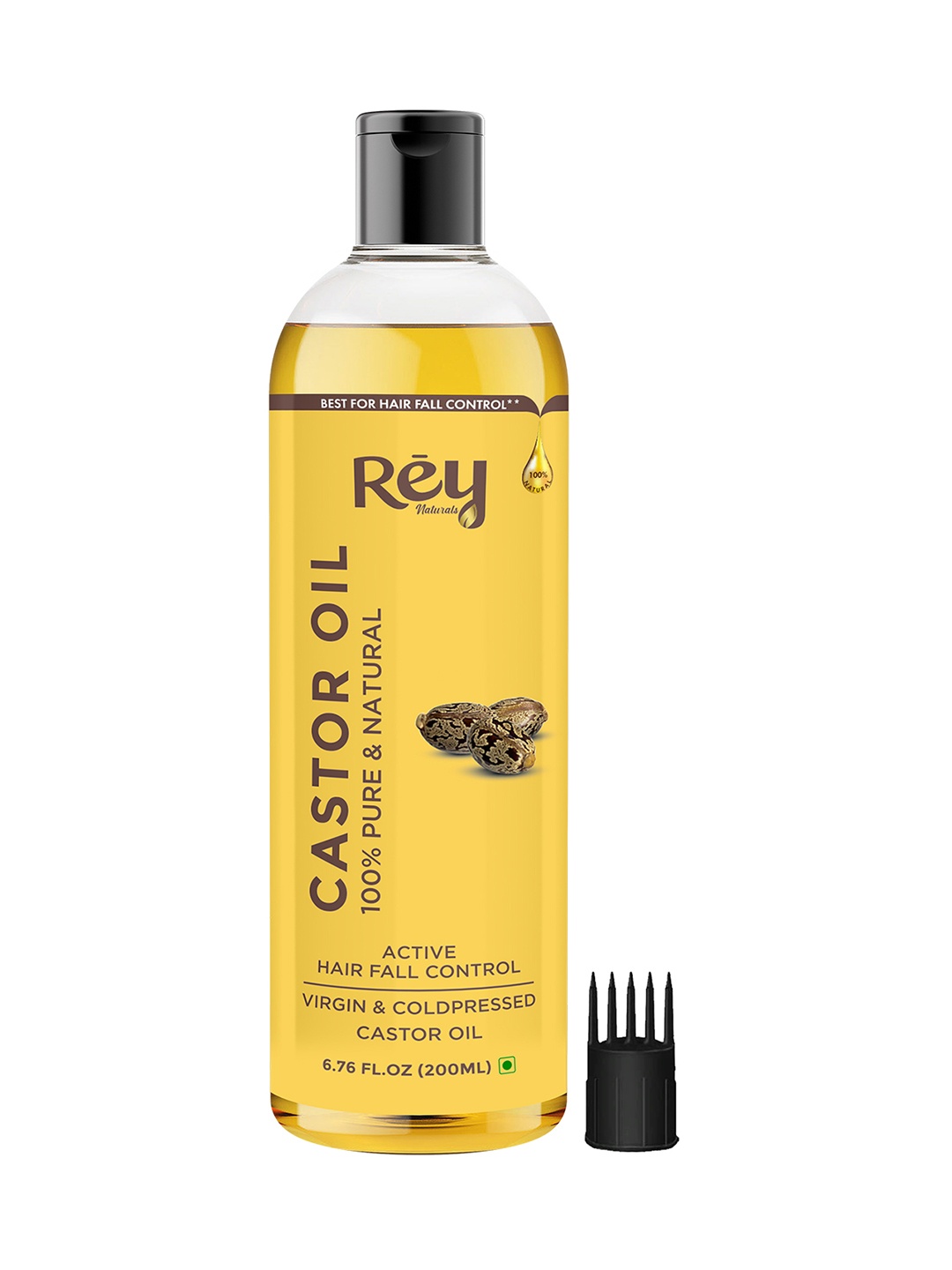 Rey Naturals Premium Cold Pressed Castor Oil - Pure & Virgin Grade Hair Oil - 200 ML, Yellow
Rey Naturals Premium Cold Pressed Castor Oil - Pure & Virgin Grade Hair Oil - 200 ML, Yellow