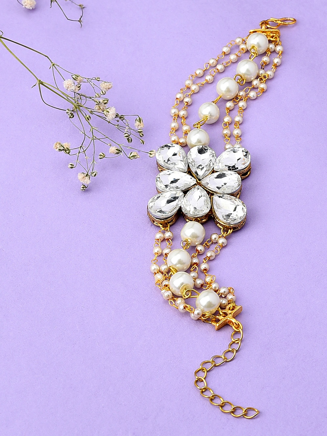 Zaveri Pearls White Gold-Plated Stones & Beads Embellished Multistrand Wraparound Bracelet
Zaveri Pearls White Gold-Plated Stones & Beads Embellished Multistrand Wraparound Bracelet