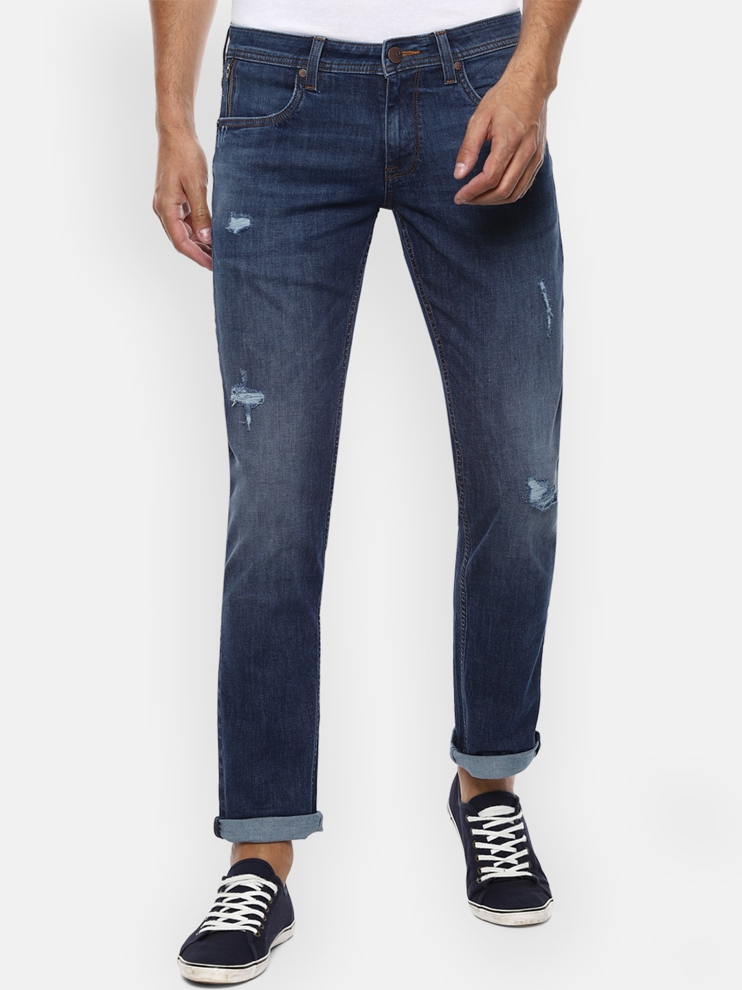 Louis Philippe Jeans Men Navy Blue Slim Fit Mildly Distressed Cotton Light Fade Jeans
Louis Philippe Jeans Men Navy Blue Slim Fit Mildly Distressed Cotton Light Fade Jeans