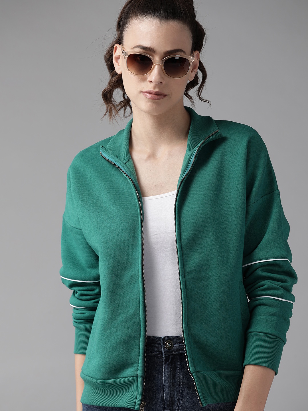 Roadster Women Green Sweatshirt