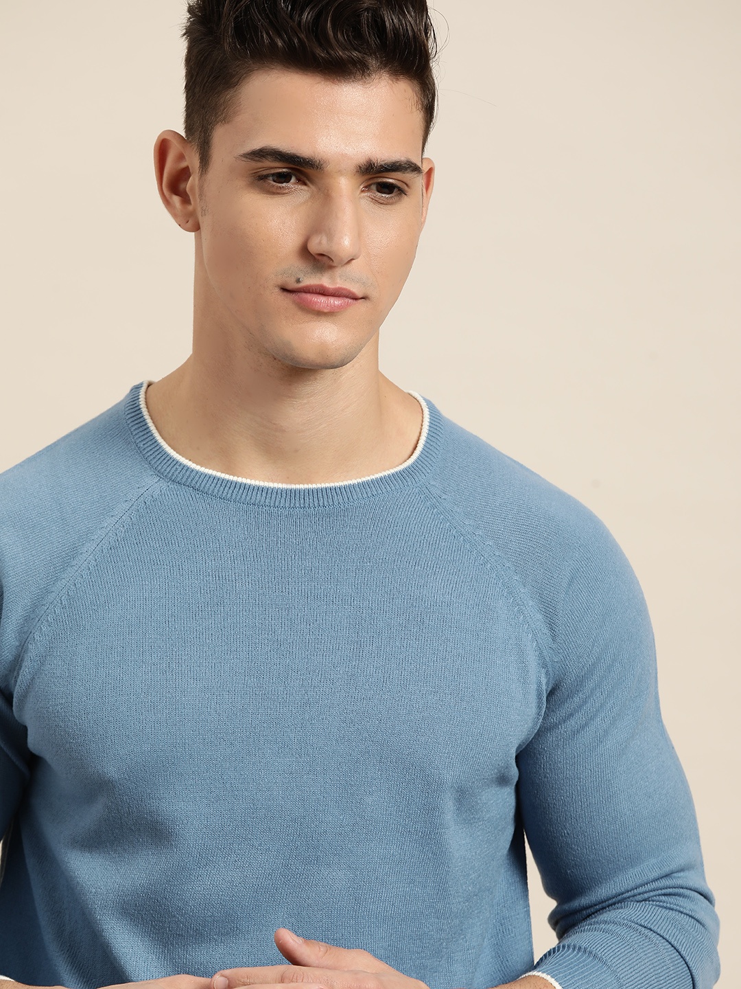 INVICTUS Men Blue Solid Pullover
