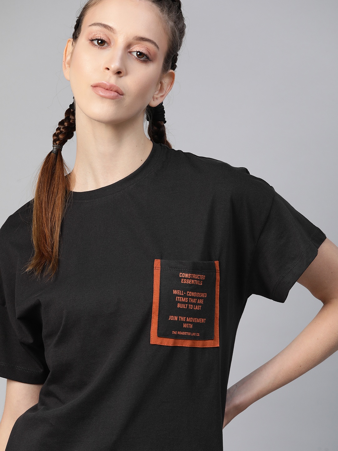 Roadster Women Black Red Typography Printed Pure Cotton Drop-Shoulder Sleeves Pure Cotton T-shirt
Roadster Women Black Red Typography Printed Pure Cotton Drop-Shoulder Sleeves Pure Cotton T-shirt