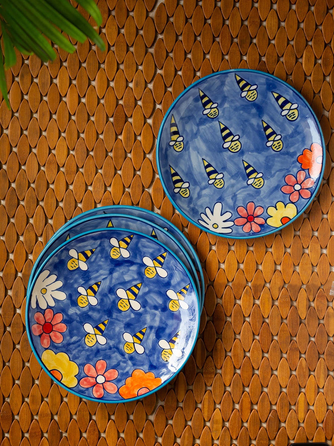 ExclusiveLane Set of 4 Blue & Yellow Hand Painted Microwave Safe Ceramic Dinner Plates
ExclusiveLane Set of 4 Blue & Yellow Hand Painted Microwave Safe Ceramic Dinner Plates