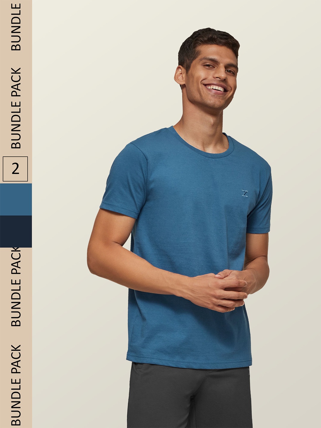 XYXX Men Pack Of 2 Blue Solid Antimicrobial Organic Cotton Tailored-Fit Sustainable Lounge T-Shirts
XYXX Men Pack Of 2 Blue Solid Antimicrobial Organic Cotton Tailored-Fit Sustainable Lounge T-Shirts
